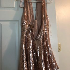 Free people women’s sequin halter mini dress